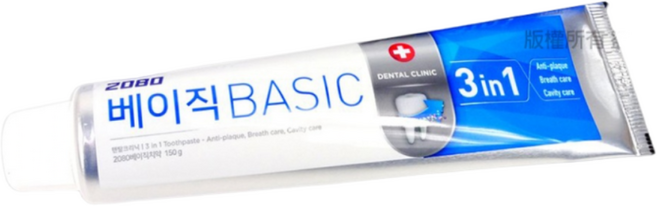 【官方授權】2080 BASIC 三合一全效護理牙膏 150g 1支, 1個