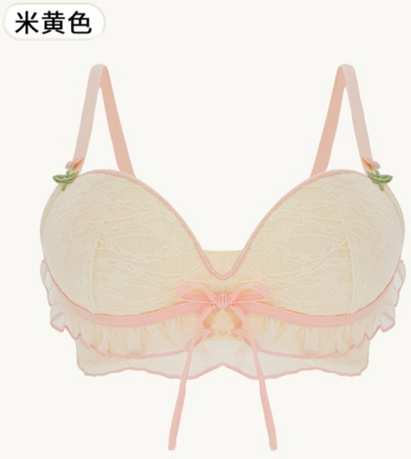 法式蕾絲無鋼圈內衣 集中收副乳調整型文胸