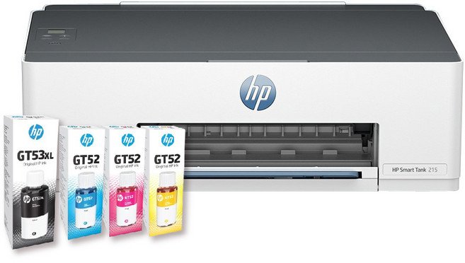 HP 惠普 Smart Tank 215 連續供墨 單功能印表機, 【升3年保優惠】215+1黑3彩原廠墨水