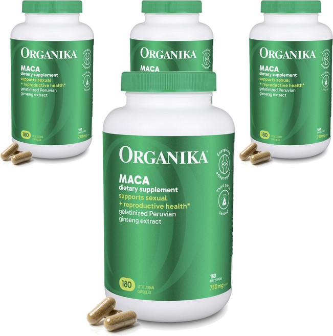 Organica 瑪卡 750毫克 素食膠囊, 4個, 180入, 180錠