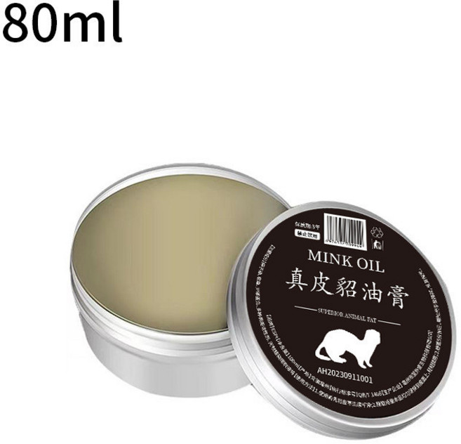 真皮貂油膏 無色皮衣皮鞋保養貂油滋養, 1個, 80ml帶標籤, 80ml