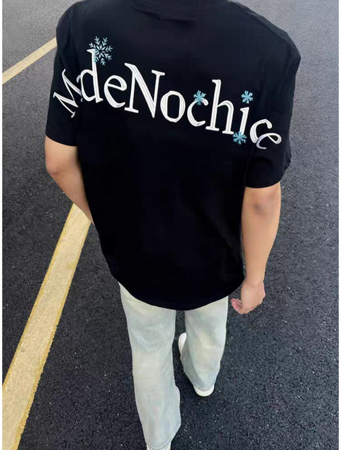 MadeNochoice 男裝重磅純棉印花短袖 韓系休閒寬鬆版字母刺繡