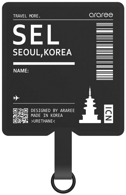 Araree 手機保護殼掛繩墊片, SEL黑, 1個