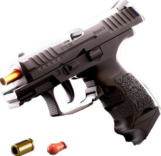 機械拋殼軟彈槍 袖珍解壓玩具, 1個, Z002【黑色】VP9 SK軟彈槍