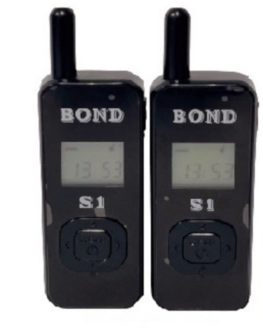 BOND S1 超迷你無線電對講機 一組2支 黑色 免執照 露營 醫美 餐飲指定款 附贈原廠入耳式耳機, 1套