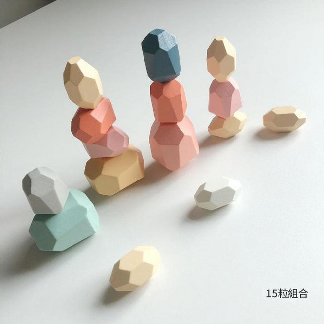多彩疊石積木, 15粒松組合, 1個