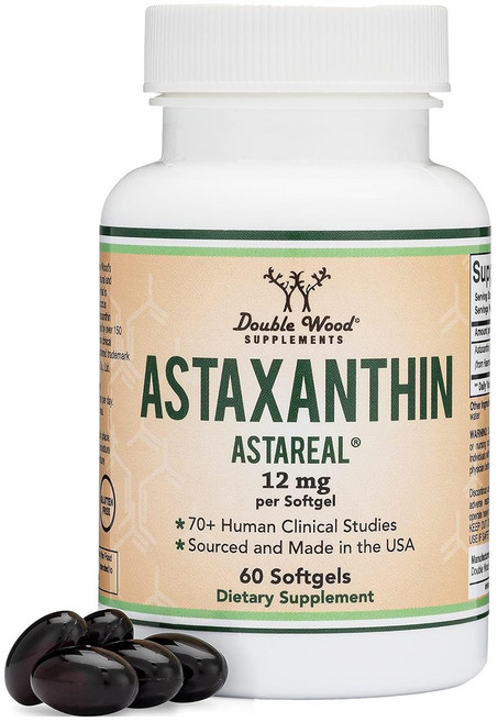 Double Wood 蝦紅素 Astarial 12mg 軟膠囊, 1個, 60錠