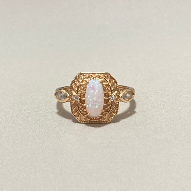 CEDONY 蛋白石雪花水滴自然系大集合 多款設計可選 展現獨特風格, 植物花紋戒指,美碼6/日碼10