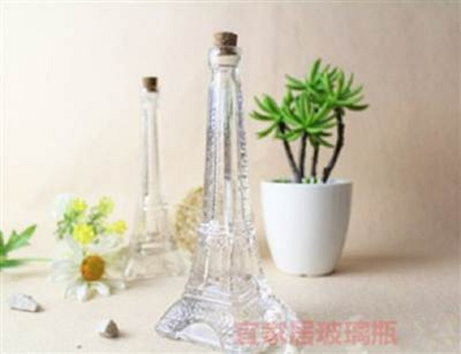 艾菲爾鐵塔造型玻璃儲物瓶, 1個, 1L