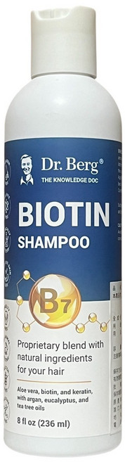Dr. Berg 生物素洗髮乳,強韌髮根,減少斷裂,溫和配方,呵護頭皮,236ml, 1, 236ml