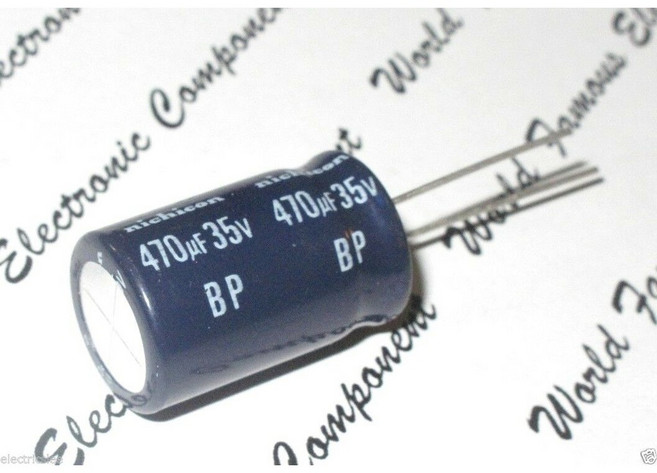 NICHICON BP 470uF 35V 無極性 立式 電解電容, 1個