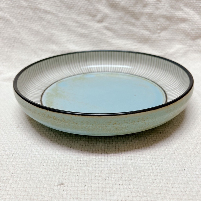 Sango 三鄉陶器 Wabi十草系列 日本製 美濃燒 青色深皿, 【瑕疵出清】青深皿(單入), 1個
