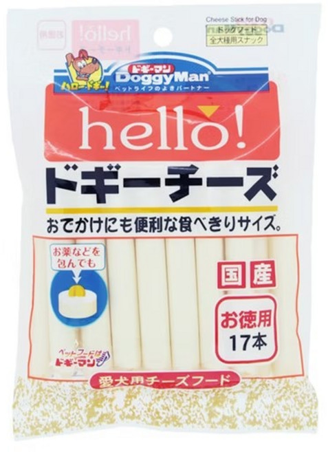 DoggyMan 多格漫 犬用 Hello零食系列 起司塊 角切零食 狗零食, 214g, 1個, 起司條17入