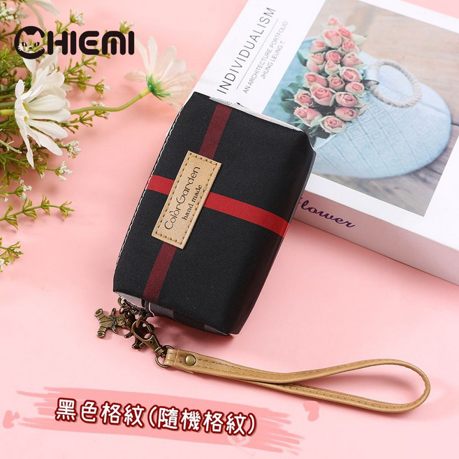 CHIEMI 防水牛津布 立體雙層拉鍊 可愛小零錢包