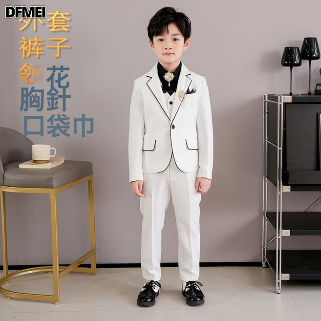 DFMEI 兒童西裝套裝帥氣夏季男童小主持人禮服中大童鋼琴走秀演出服