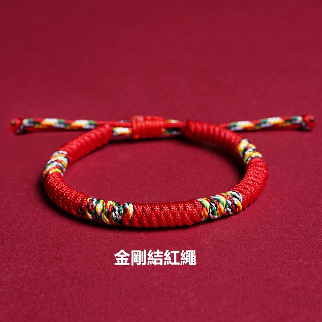 繩匠藝心 金剛結紅繩手鏈 手工編織 可調節16-25cm 優質防水不掉色 祈福平安招財
