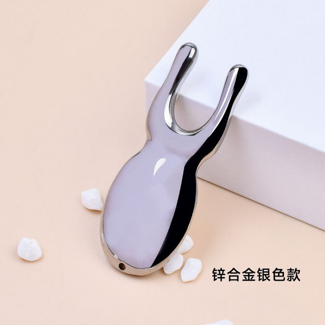 穴位按摩器 鋅合金 金甲蟲形 刮鼻器 頭部按摩 刮痧 便攜 放鬆神器 經絡, 1個, 甲殼蟲鼻梁穴位二合一金屬銀