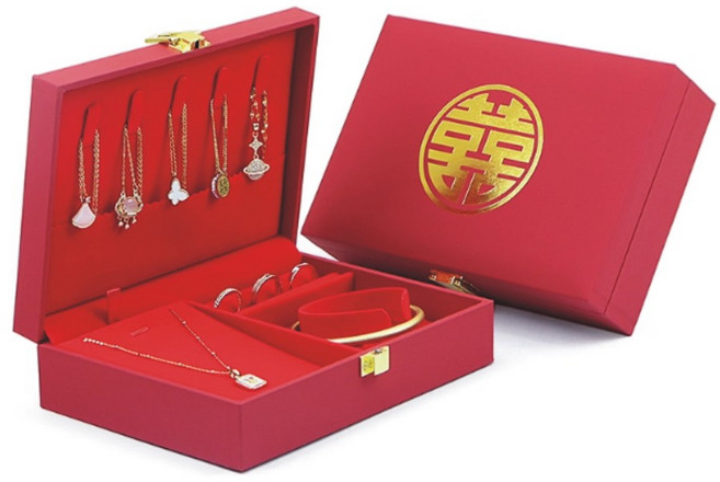孟之坊婚禮精品舘 結婚金飾盒套裝,心形首飾盒,文定聘金禮盒,結婚嫁妝首選