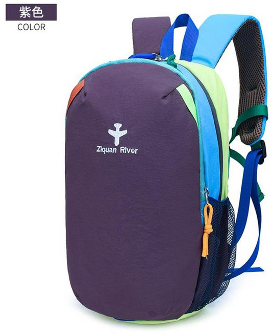 Ziquan River 新款防水登山包 男女通用輕便雙肩揹包, 紫色