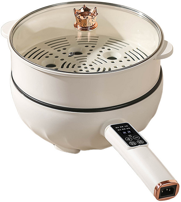 Westinghouse 多功能電炒鍋 5.5L大容量不沾塗層廚房電鍋, 1個, 圖示款04-25cm+3.5L+附蒸籠-177