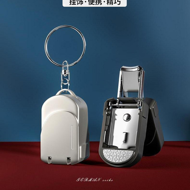甲刀便攜帶折疊指甲剪單個裝小號鑰匙扣迷你翻蓋指甲鉗小型, 1個, 石墨灰, 防水防銹持久鋒利易開1