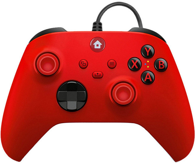 電腦有線手把 (副廠) - 適用於 PC / Steam 霍爾搖桿 震動手把, 紅色, 1個, Series X