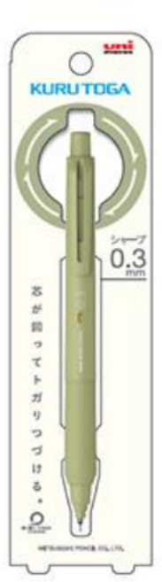 UNI KURU TOGA 迴轉自動鉛筆 新色上市 M3-KS日本製自動鉛筆, 1個, 0.3草綠