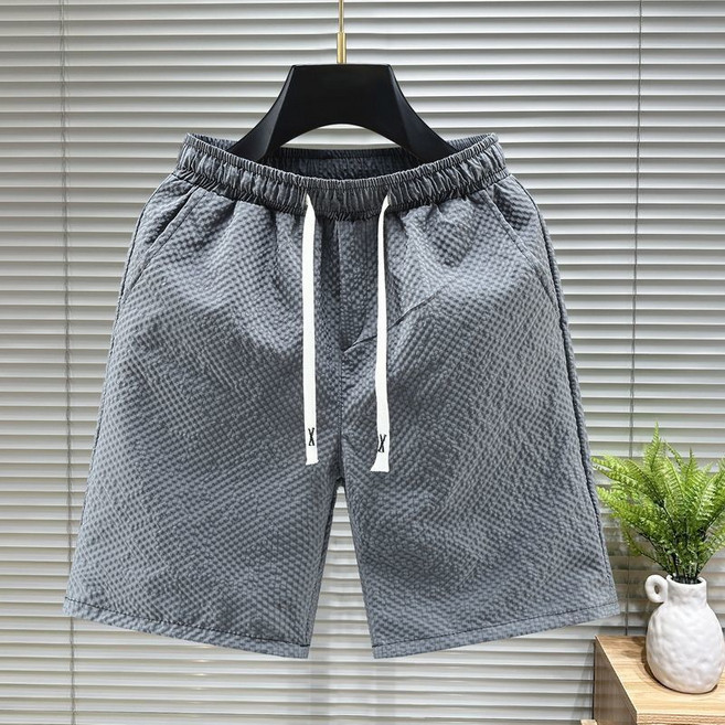 男士休閒五分褲 夏季潮流百搭, 1個, K093#灰色5XL 180-200
