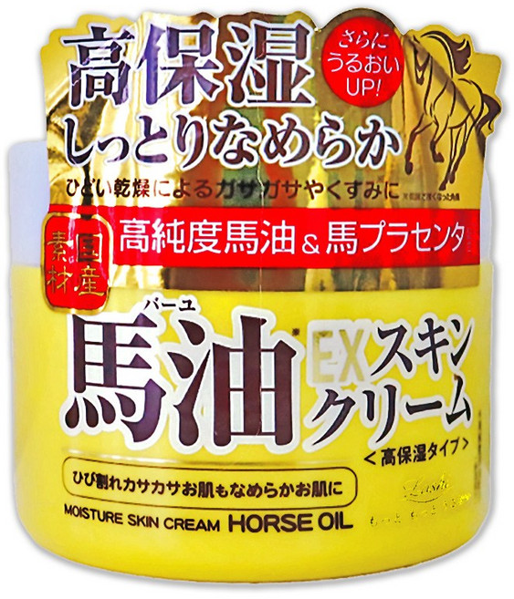 日本LOSHI-高純度馬油EX加強版馬胎盤素緊緻修護全身保養高保濕乳霜100g/罐, 100g, 1個