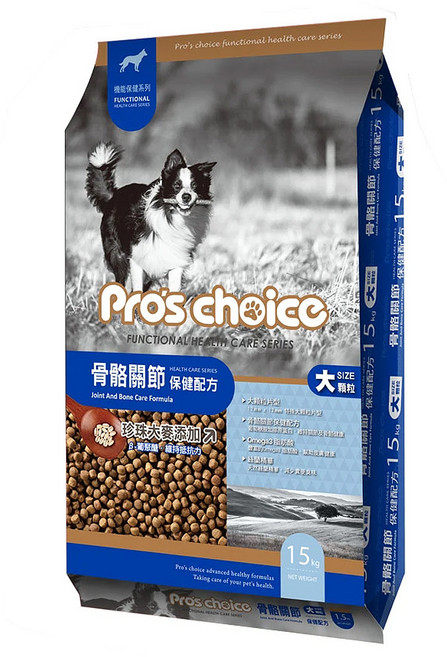 福壽實業 Pro's choice 博士巧思 成犬 機能乾飼料 大顆粒, 骨骼關節保健, 15kg, 1袋