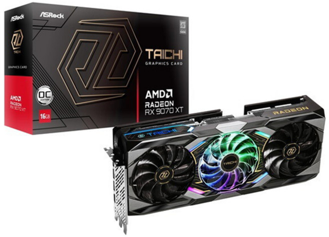 ASRock 華擎 Taichi Radeon顯示卡 16GB 黑色, RX9070XTTC