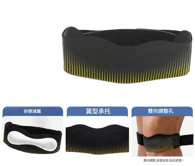 CEYYR 運動護膝 髕骨帶 穩定支撐 減震透氣, 星芒黑金 髕骨穩定護帶, 1個