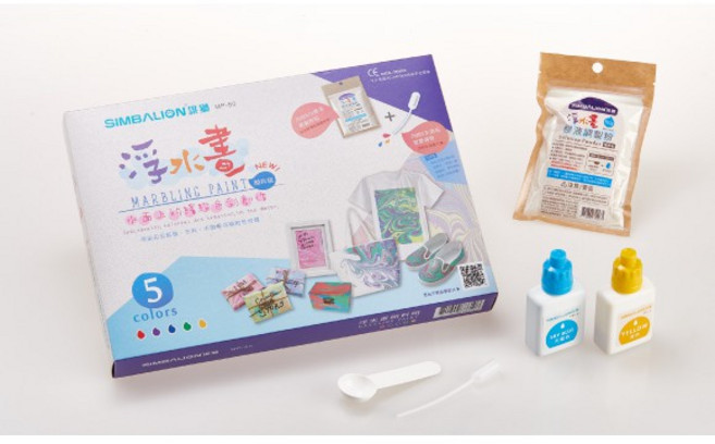 雄獅 浮水畫顏料組-5色(MP-50 ),色彩鮮明、安全無毒,輕鬆體驗浮水畫樂趣, 5+1浮水畫, 14ml, 1組