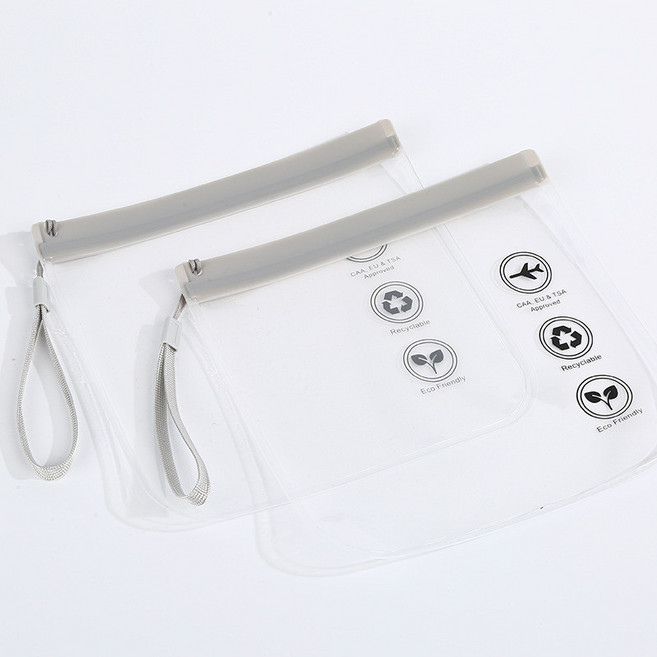 登機專用夾鏈袋 EVA透明袋 防水密封袋 加厚 20x20, 1個, 20x20灰色拉鍊