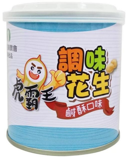 虎尾鎮農會 虎霸王調味花生(鹹酥) 台灣在地花生 鹹香酥脆 休閒零食, 135g, 1個