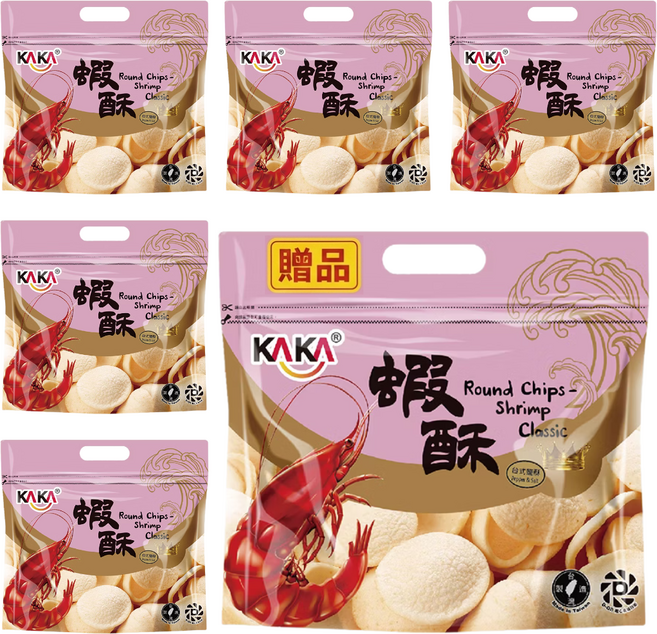 買五送一 KAKA 蝦酥 【台式鹹酥】風味 120G, 5個