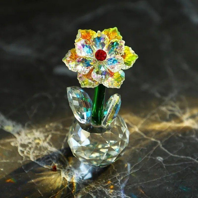 水晶太陽花精美擺件,七彩陽光捕手, 水晶太陽花, 1個