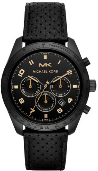 MICHAEL KORS 美式經典個性 黑鋼皮帶腕錶 MK8705