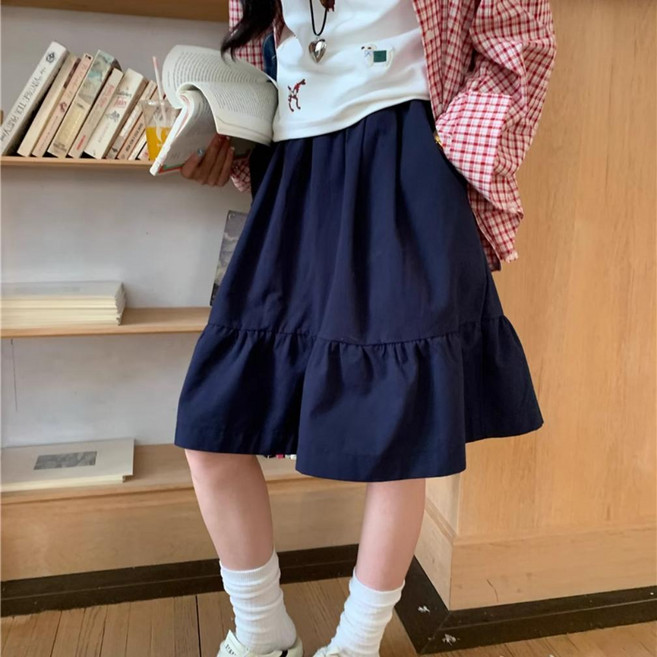 超值 日系半身裙女春夏季學院風半裙高腰傘裙短裙 副廠產品
