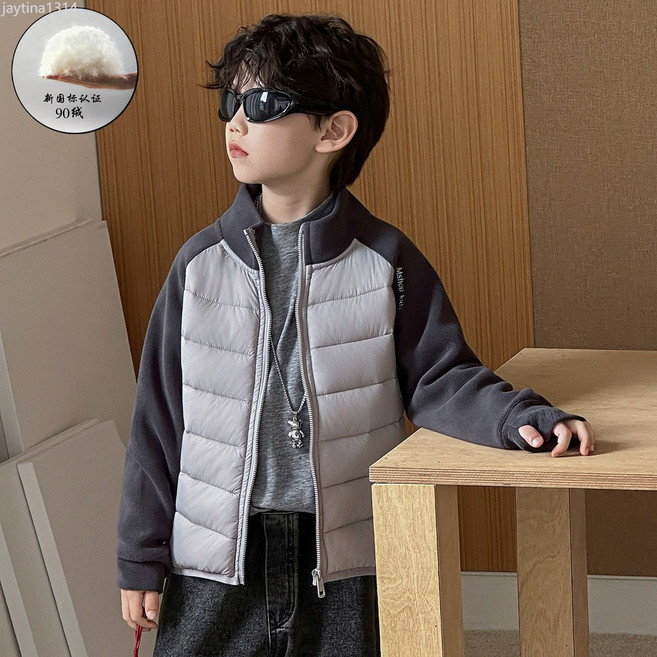 Mshlop kids 男童拼接羽絨服外套
