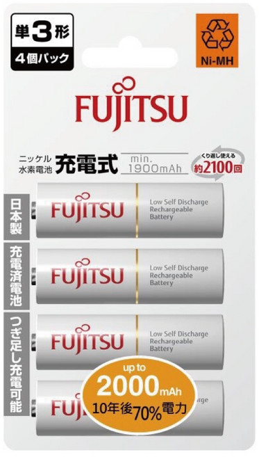 Fujitsu 富士通 標準版 低自放電 鎳氫, 1套, 1個