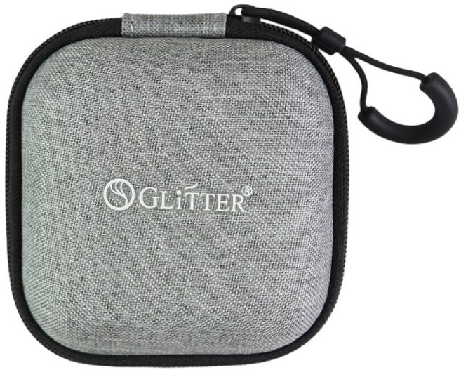 GLITTER 3C硬殼收納包 方型收納盒 適用於耳機充電線等配件, 1個, GT-1610, 灰色