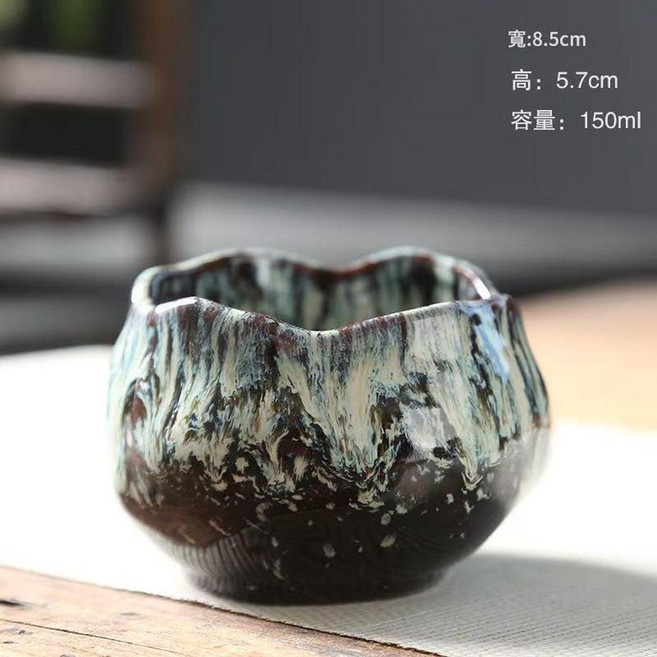 香薰陶瓷杯 加厚蠟燭杯, 石頭型杯子 - 褐青