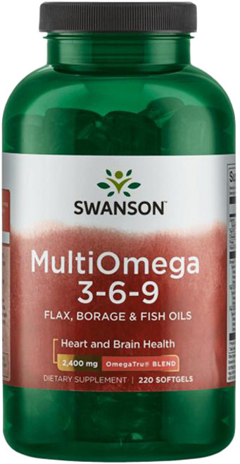 Swanson 斯旺森 綜合Omega 3-6-9軟膠囊 2400mg, 220顆, 1罐