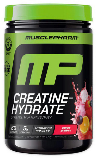 MUSCLEPHARM 肌酸水合物 力量與恢復 水果潘趣, 1個, 568g
