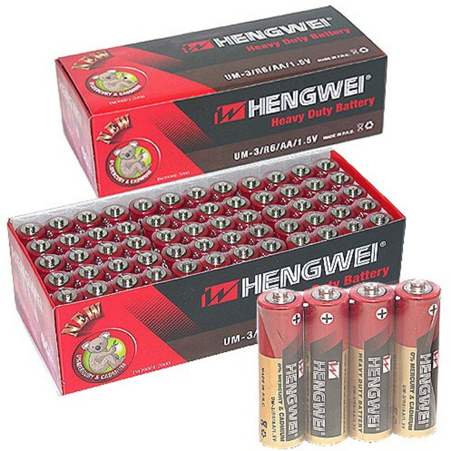 HENGWEI 4號環保碳鋅電池 一盒(60顆), 1個