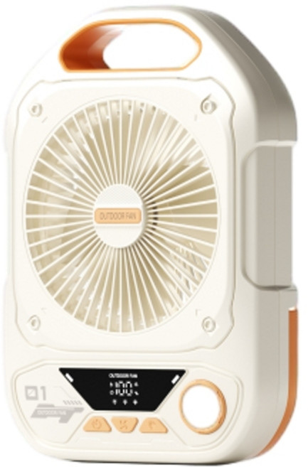 戶外USB充電靜音風扇 90度折疊 20000mAh大電量 LED照明, 深空灰 智慧數顯 100檔高速風力 智慧定時, 10000毫安
