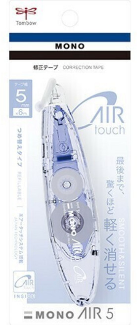 Tombow MONO AIR 5 省力型修正帶, 1個, 繡球藍
