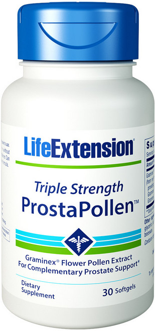 LIFE EXTENSION 3倍黑麥花粉萃取軟膠囊, 30顆, 1罐