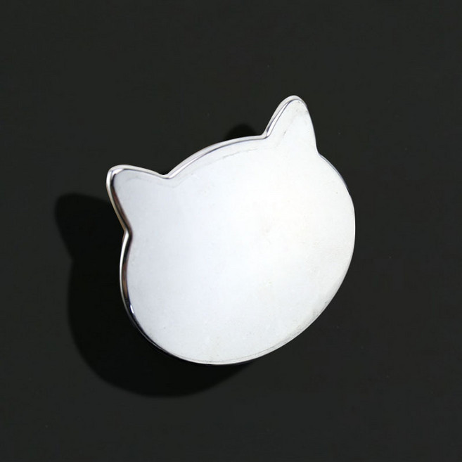 ibooooo 不鏽鋼圓形化妝鏡, 單面貓頭78X70MM, 1個